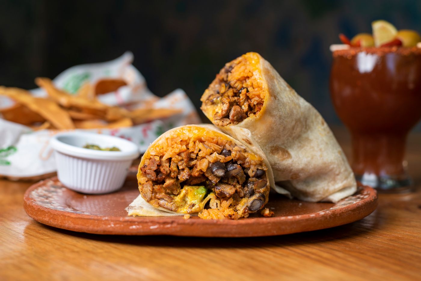 Representative photograph of a generously filled burrito