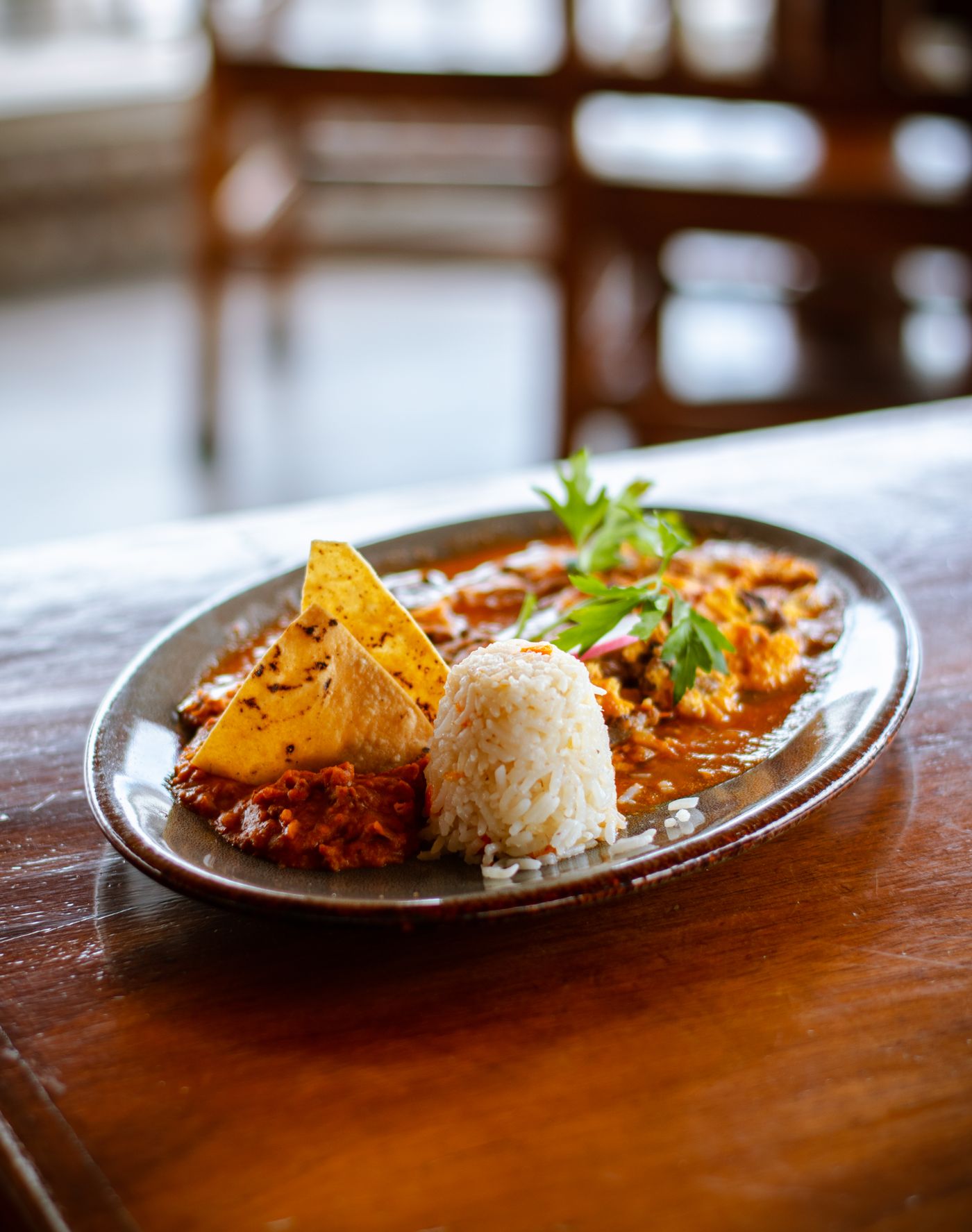 Representative photograph of a Mexican meal with rice and beans